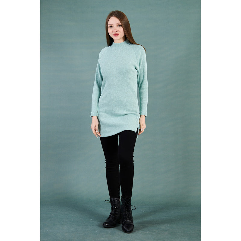 Sea Green Ribbed Long Sweatshirt | Montivo Pakistan