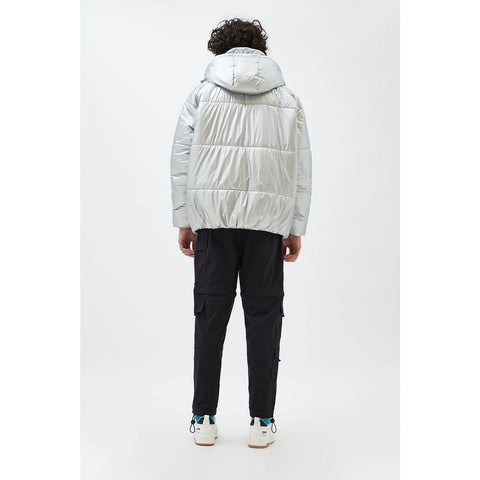 Silver Shinny Reflective Hooded Jacket | Montivo Pakistan