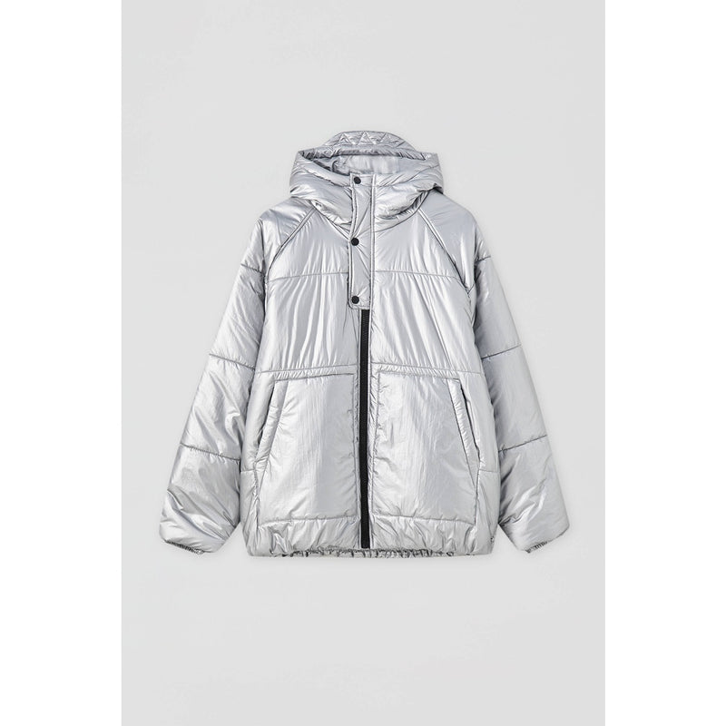 Silver Shinny Reflective Hooded Jacket | Montivo Pakistan