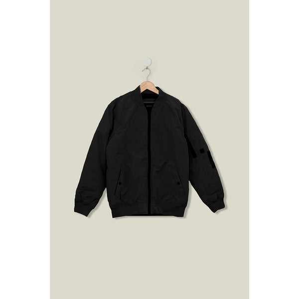 Black Bomber Jacket With Zip | Montivo Pakistan