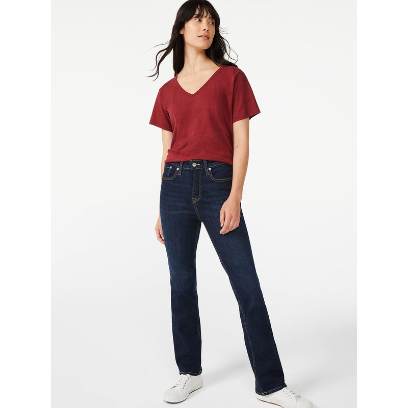 FA High Rise Boot Cut Dark Jeans | Montivo Pakistan