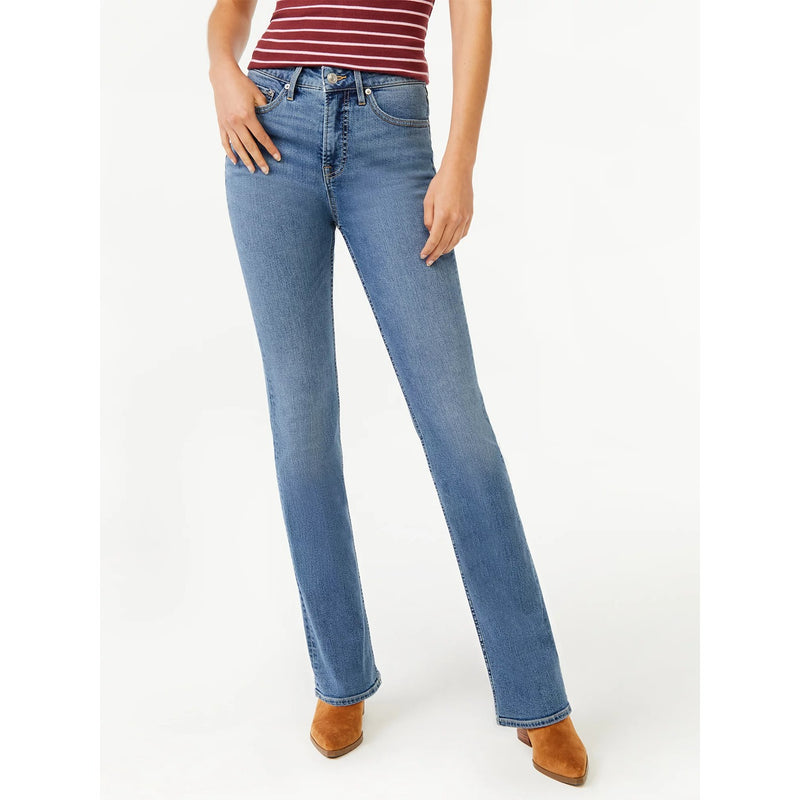 FA High Rise Boot Cut Medium Wash Jeans | Montivo Pakistan