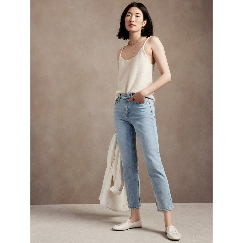 BR High Rise Blue Straight Jeans | Montivo Pakistan