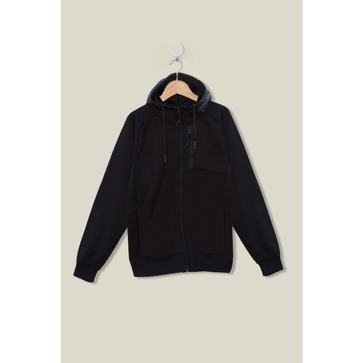 Black Hooded Sports Zipper | Montivo Pakistan