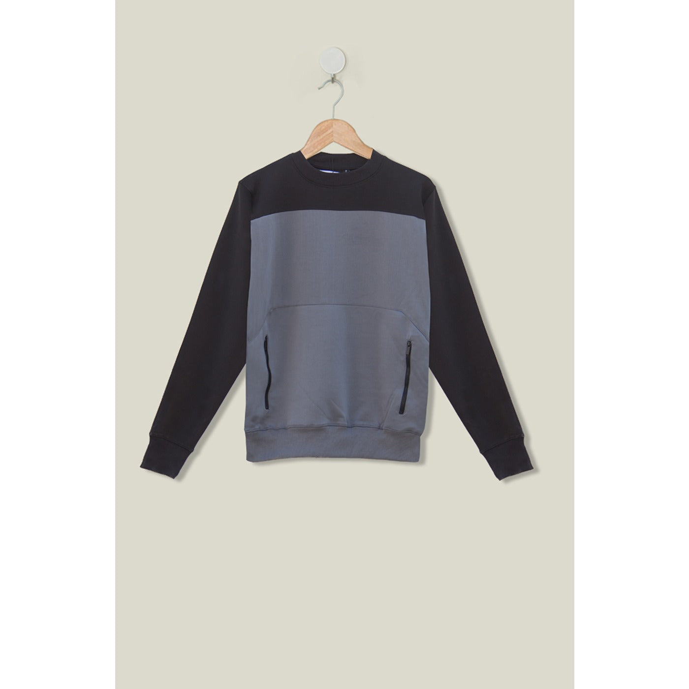 Black Pocket Color Block Sweat | Montivo Pakistan