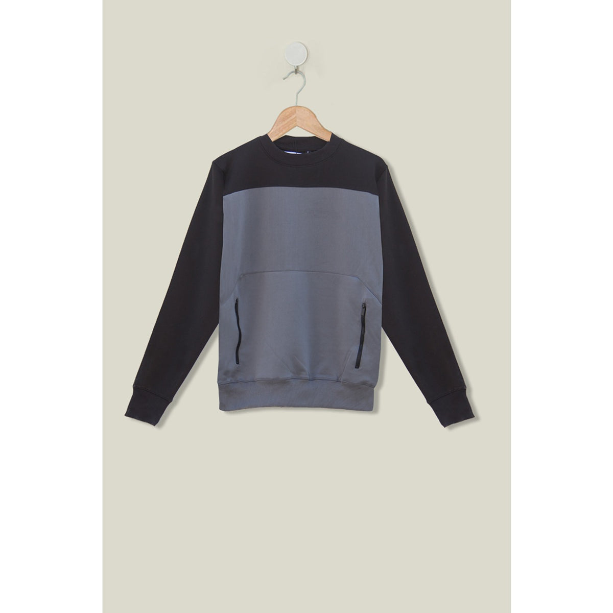 Black Pocket Color Block Sweat | Montivo Pakistan