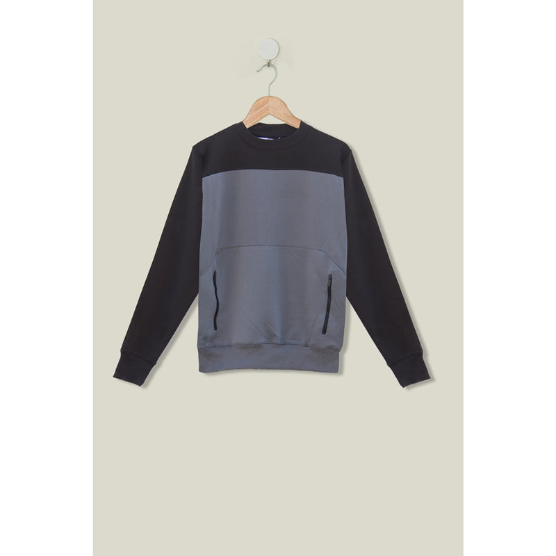 Black Pocket Color Block Sweat | Montivo Pakistan