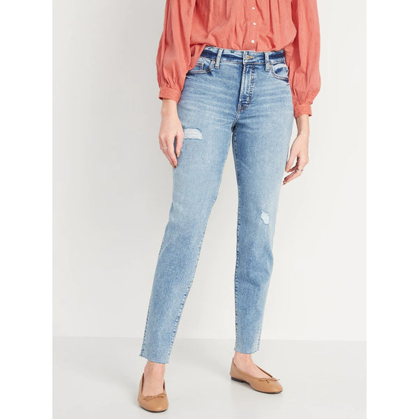 ON High Waist Straight Raw Hem Jeans | Montivo Pakistan