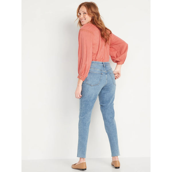 ON High Waist Straight Raw Hem Jeans | Montivo Pakistan