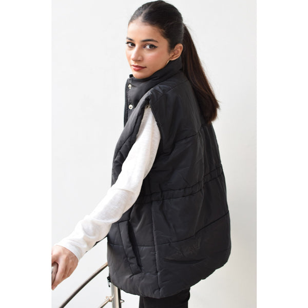 Black Sleeveless Puffer Gilet | Montivo Pakistan
