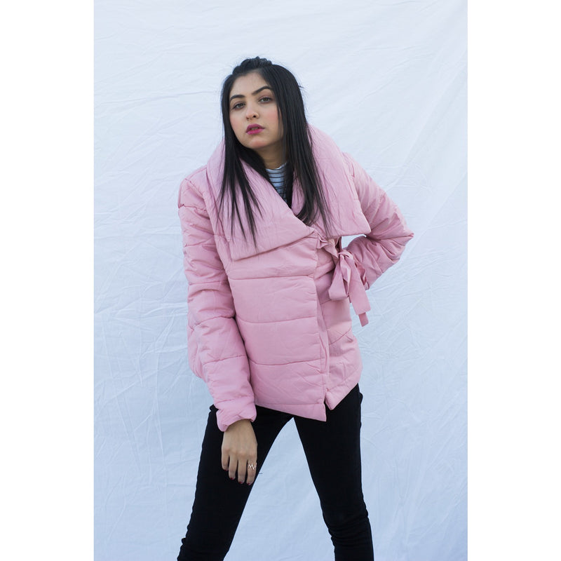 Pink Belted Puffer Jacket | Montivo Pakistan