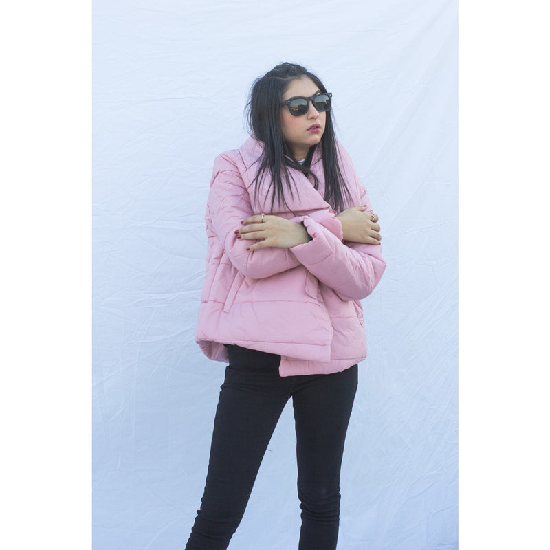 Pink Belted Puffer Jacket | Montivo Pakistan