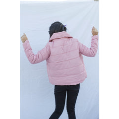 Pink Belted Puffer Jacket Montivo