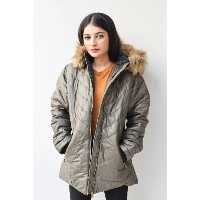 Green Hooded Puffer Jacket | Montivo Pakistan