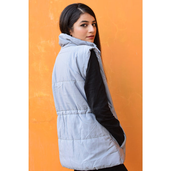 Grey Sleeveless Puffer Gilet | Montivo Pakistan