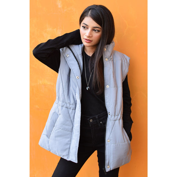 Grey Sleeveless Puffer Gilet | Montivo Pakistan