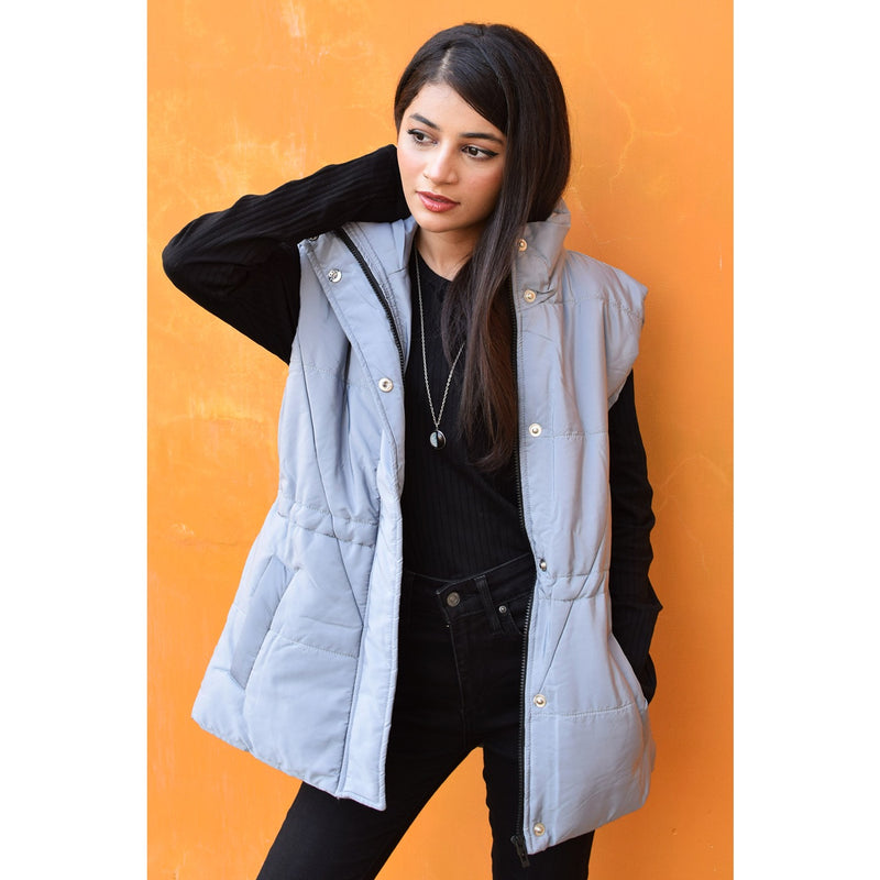 Grey Sleeveless Puffer Gilet | Montivo Pakistan