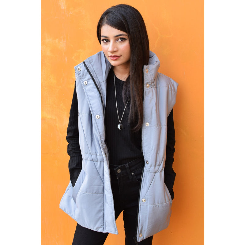 Grey Sleeveless Puffer Gilet | Montivo Pakistan