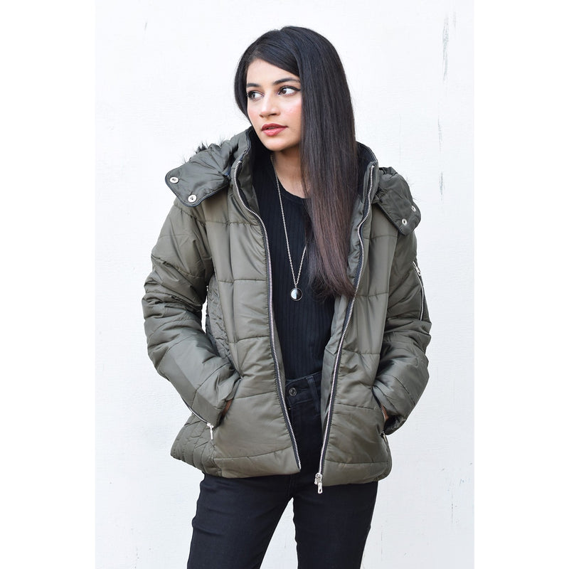 Green Hooded Puffer Jacket | Montivo Pakistan