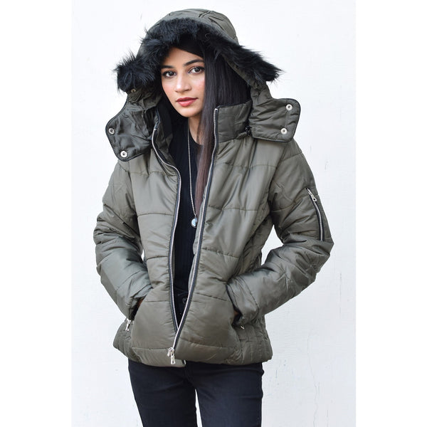 Green Hooded Puffer Jacket | Montivo Pakistan