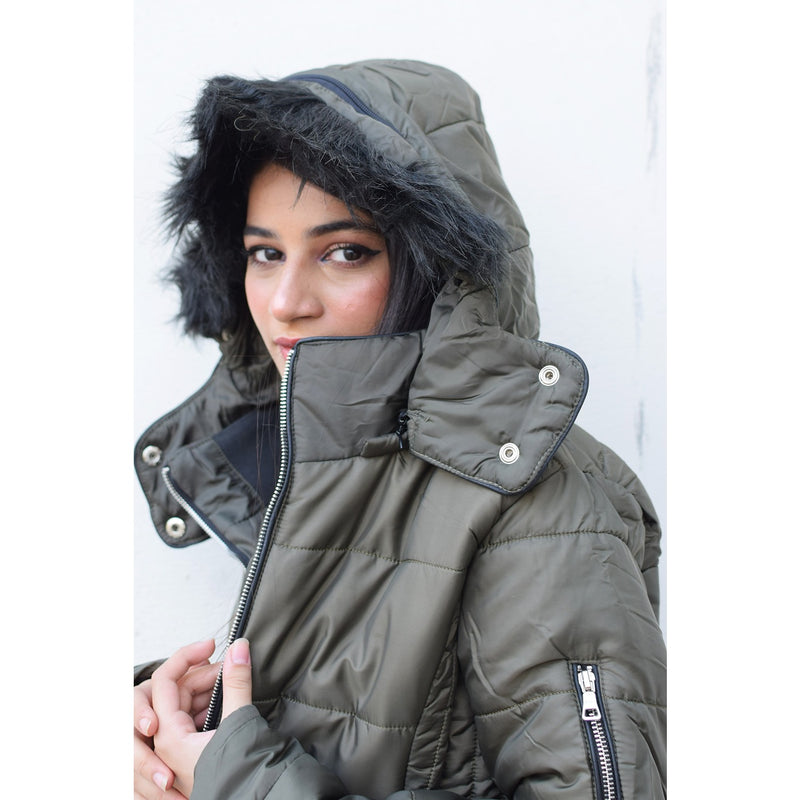 Green Hooded Puffer Jacket | Montivo Pakistan