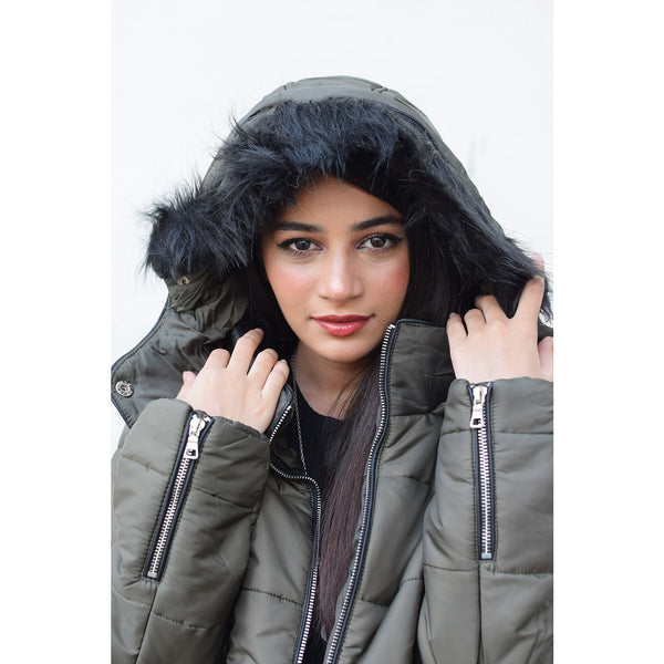 Green Hooded Puffer Jacket | Montivo Pakistan