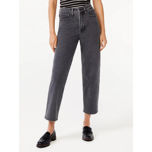 FA Cropped Wide High Rise Straight Jeans | Montivo Pakistan