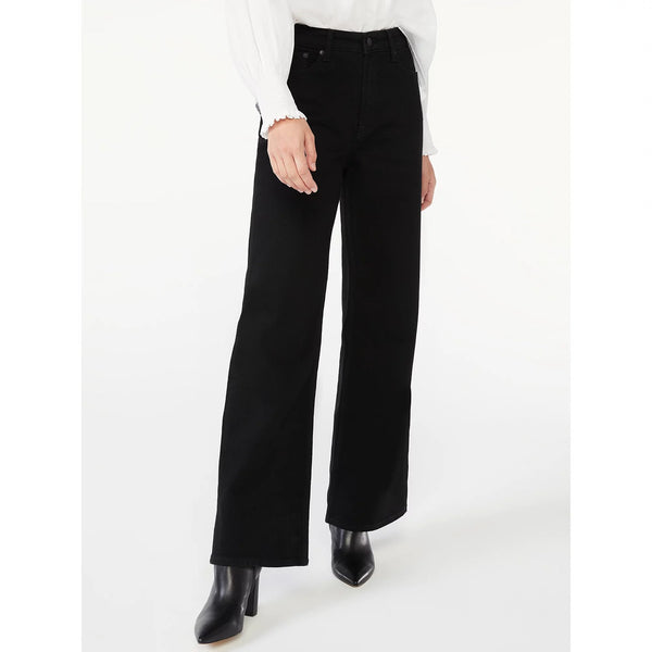 FA Full Wide Straight Black Jeans | Montivo Pakistan