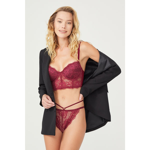 Claret Red Corset Lingerie Set | Montivo Pakistan
