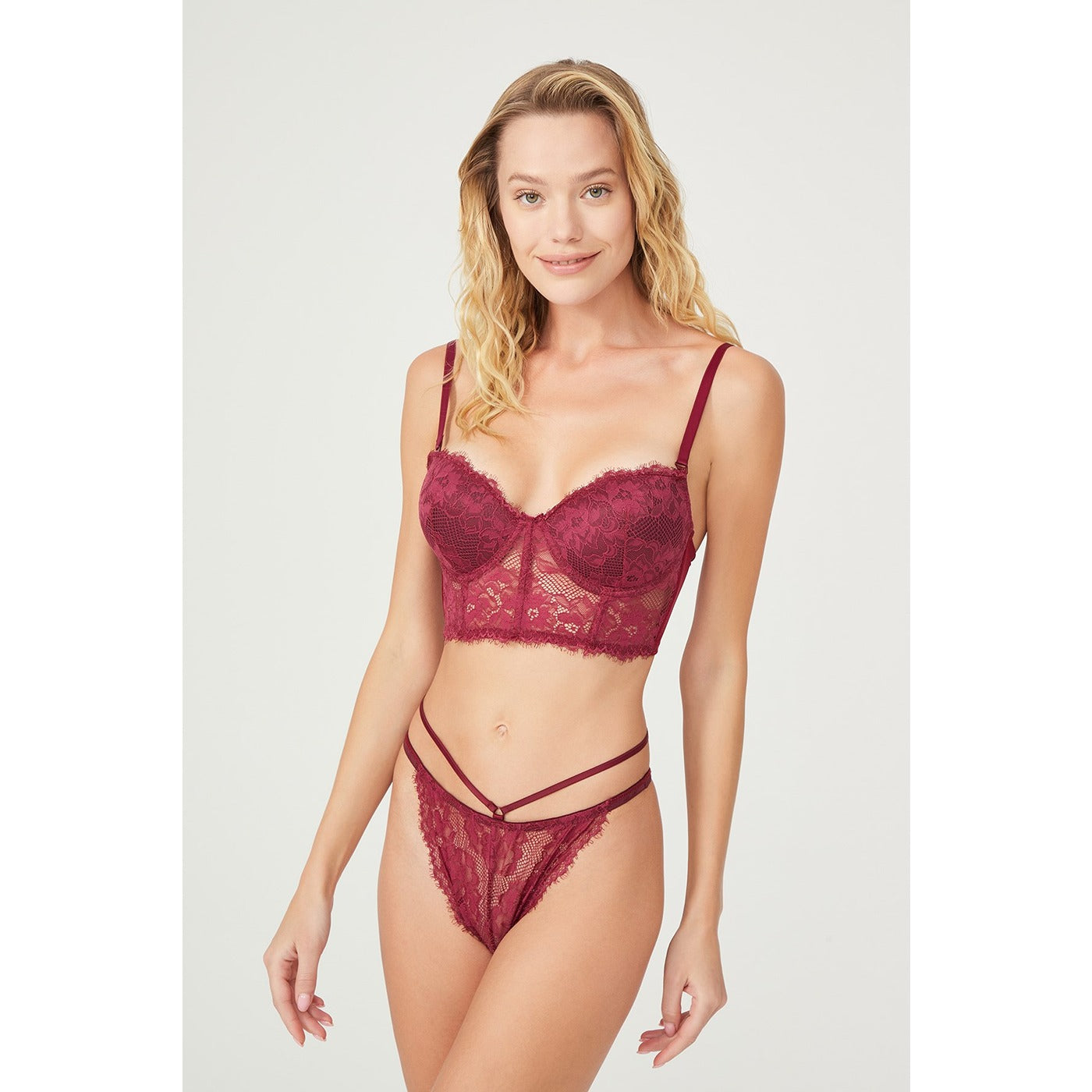 Claret Red Corset Lingerie Set | Montivo Pakistan