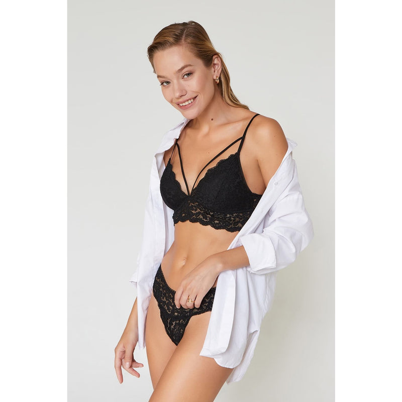 Lace Black Bralette Lingerie Set | Montivo Pakistan