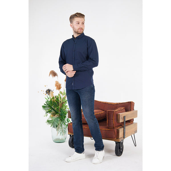 Blue Dotted Button Down Shirt | Montivo Pakistan