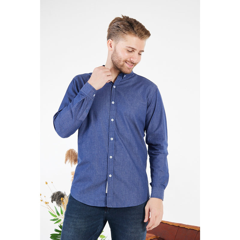 Blue Denim Cotton Button Down Shirt | Montivo Pakistan