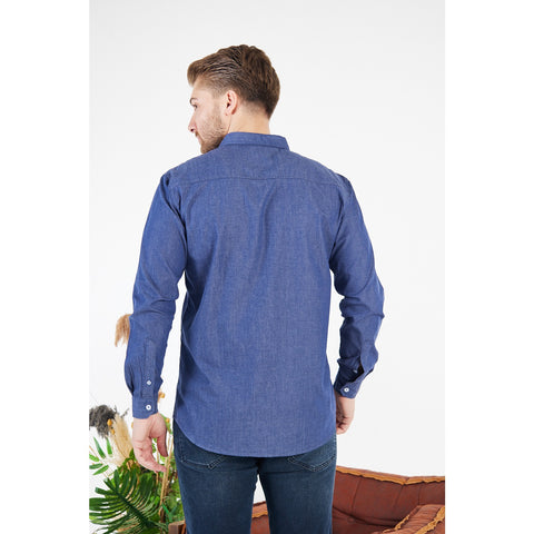 Blue Denim Cotton Button Down Shirt | Montivo Pakistan