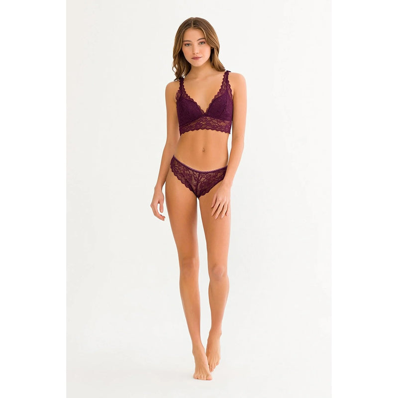 Purple Lace Triangle Pattern Lingerie Set | Montivo Pakistan