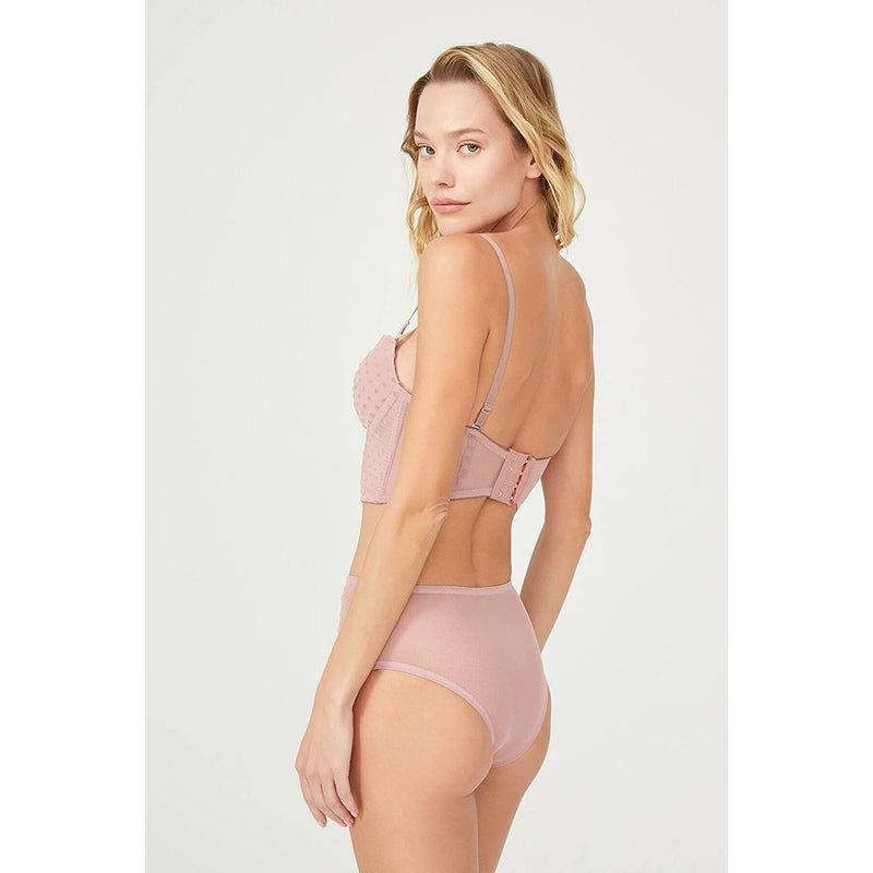 Peach Flock Corset Lingerie Set | Montivo Pakistan