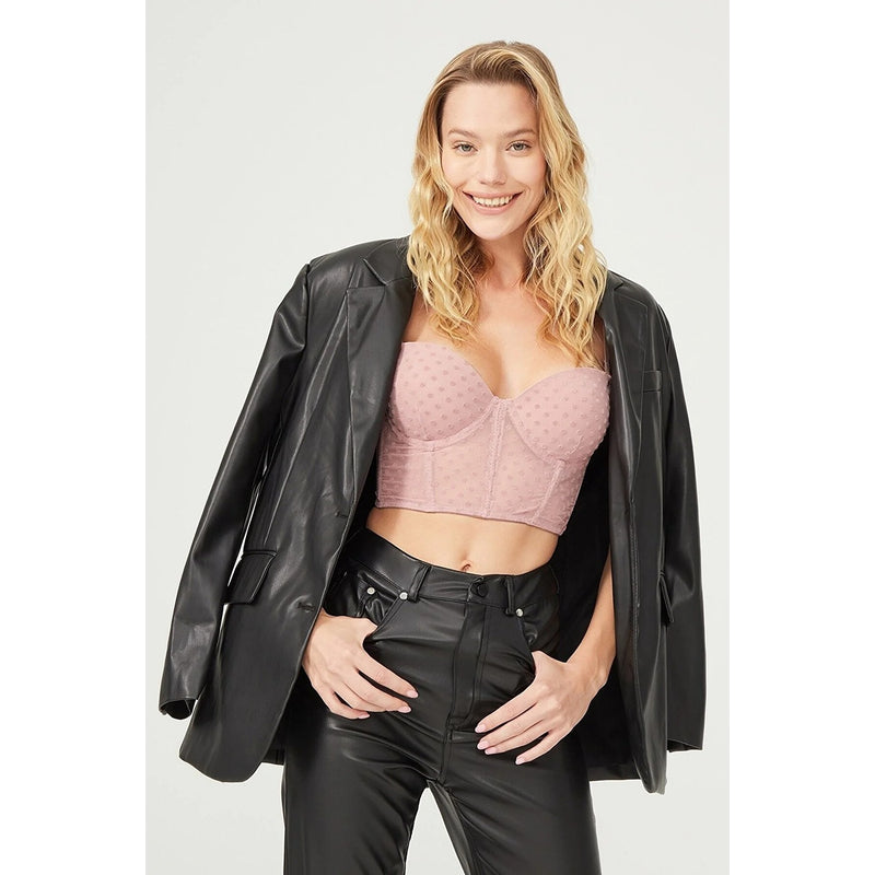 Peach Flock Corset Lingerie Set | Montivo Pakistan