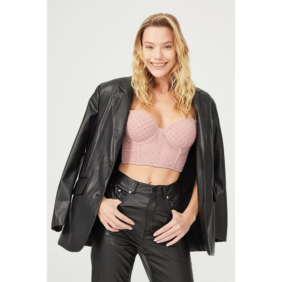 Peach Flock Corset Lingerie Set | Montivo Pakistan