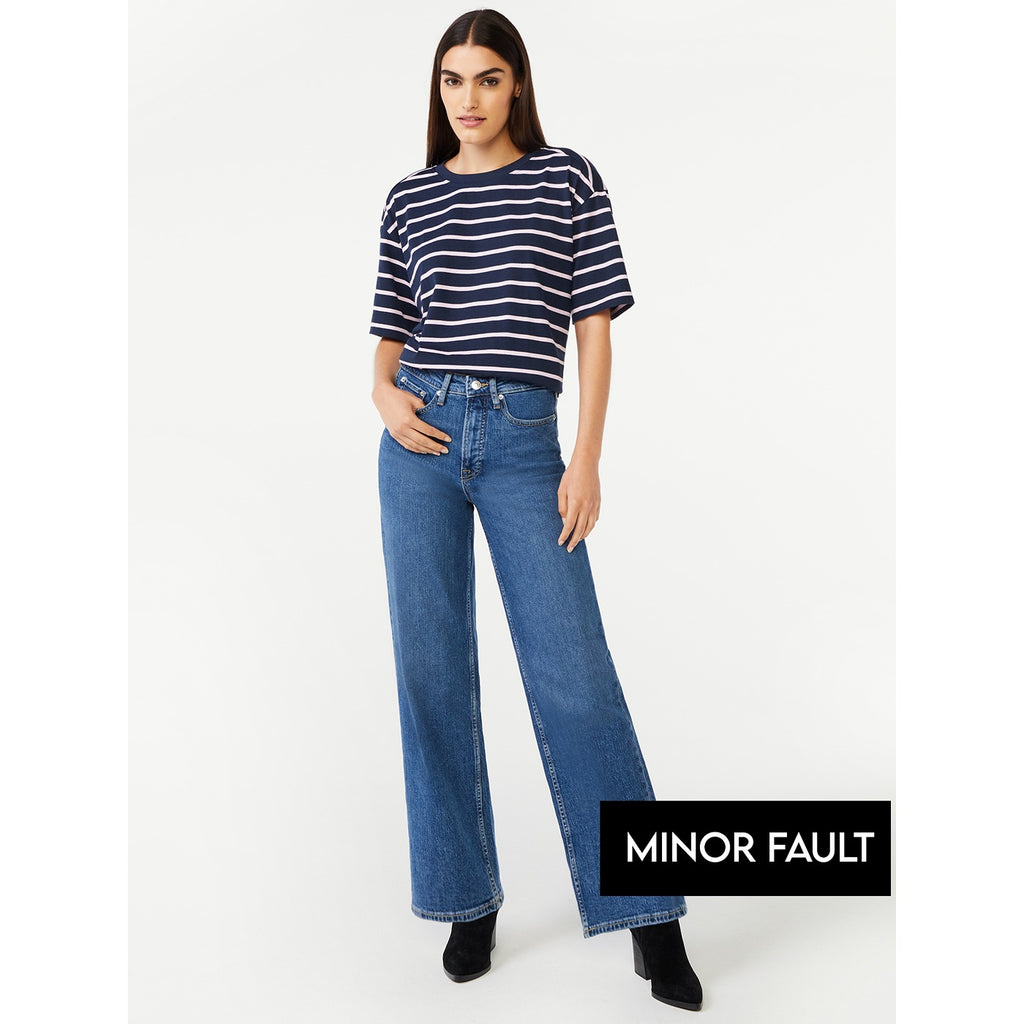 (Minor Fault) Full Wide Straight Jeans | Montivo Pakistan