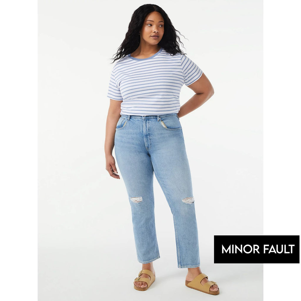(Minor Fault) 90's Straight Ripped Jeans | Montivo Pakistan