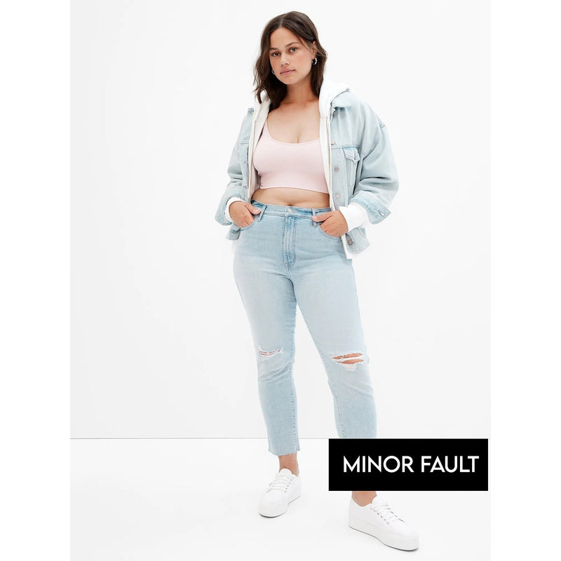 (Minor Fault) High Rise Destructed Slim Jeans | Montivo Pakistan
