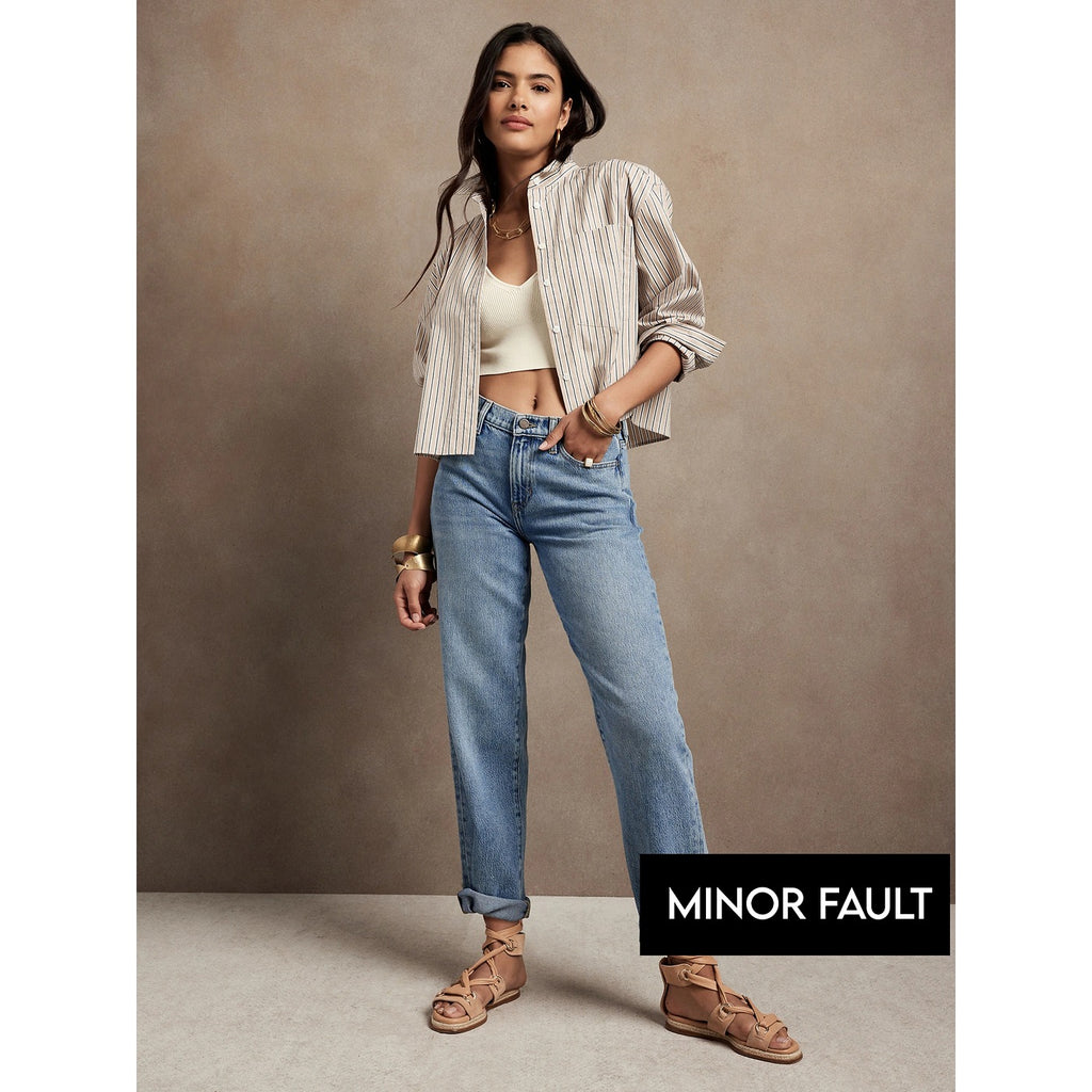 (Minor Fault) High Rise Barrel Jeans | Montivo Pakistan