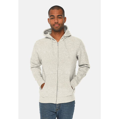 Unisex White Melange Zip Up hoodie | Montivo Pakistan