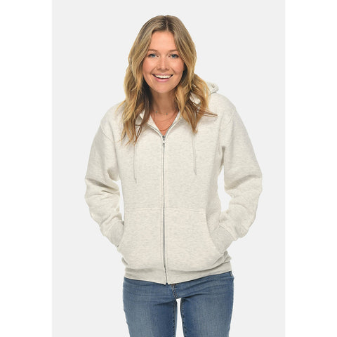 Unisex White Melange Zip Up hoodie | Montivo Pakistan