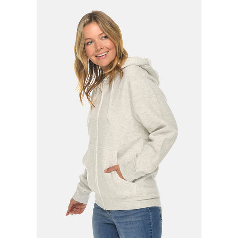 Unisex White Melange Zip Up hoodie | Montivo Pakistan