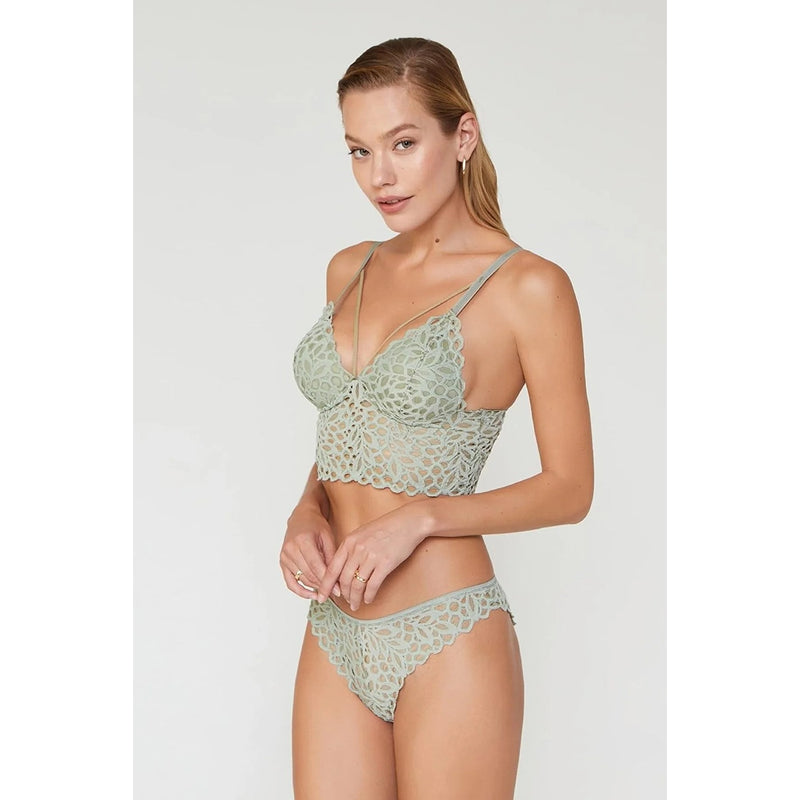 Lacy Green Bralette Lingerie Set | Montivo Pakistan