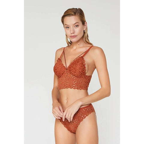 Lacy Rust Bralette Lingerie Set | Montivo Pakistan