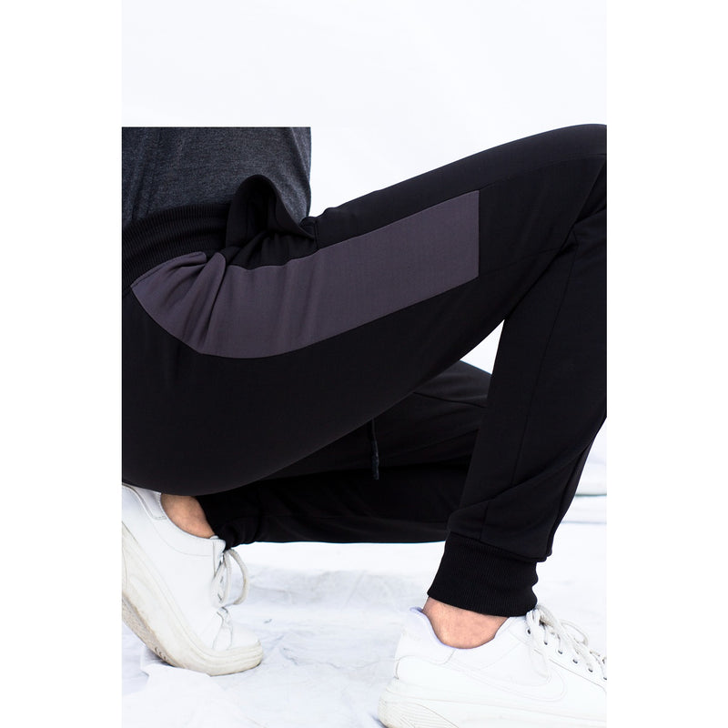 Black Sports Side Stripe Joggers | Montivo Pakistan