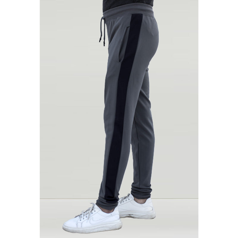 Grey Sports Side Stripe Joggers | Montivo Pakistan