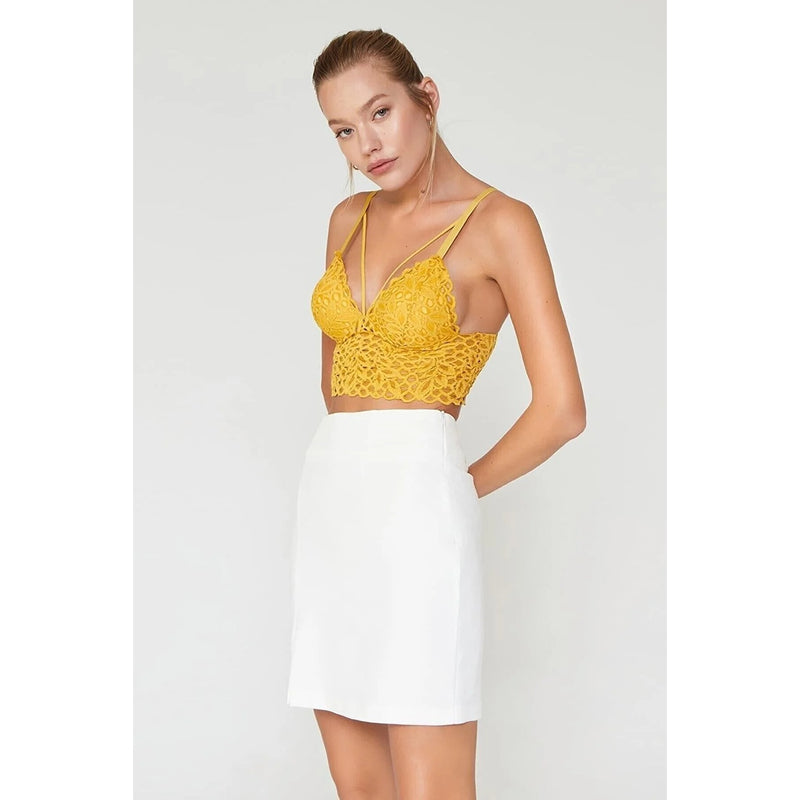 Lacy Yellow Bralette Lingerie Set | Montivo Pakistan